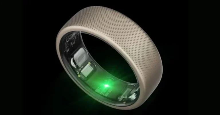 Amazfit Helio Ring’s CES 2024 Debut First Look Amazfit Helio smart ring in a sleek black finish displayed on a charging case, highlighting its $109.99 Black Friday discount.