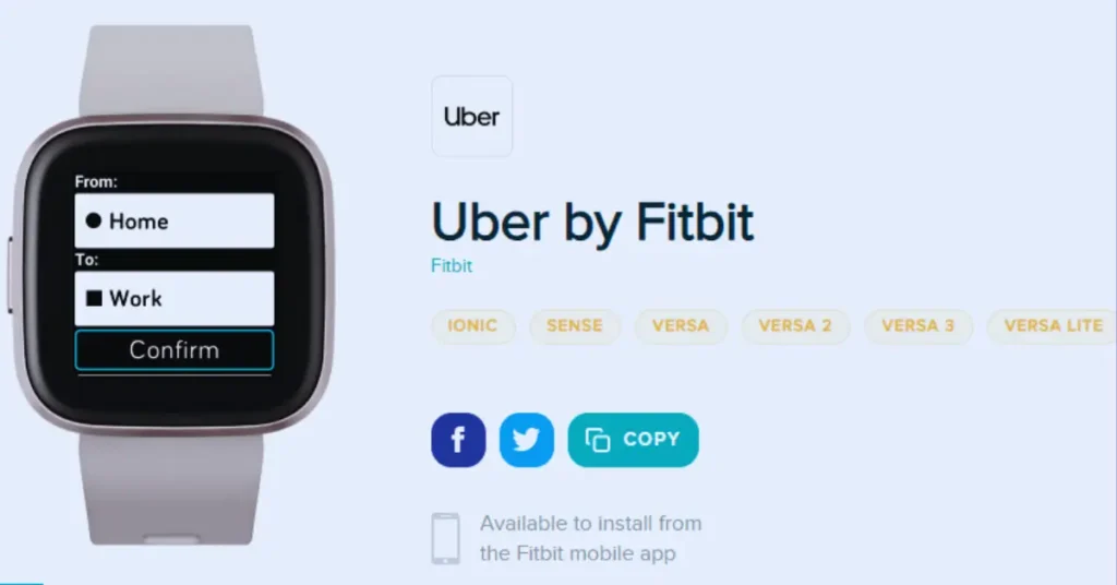 uber app for Fitbit