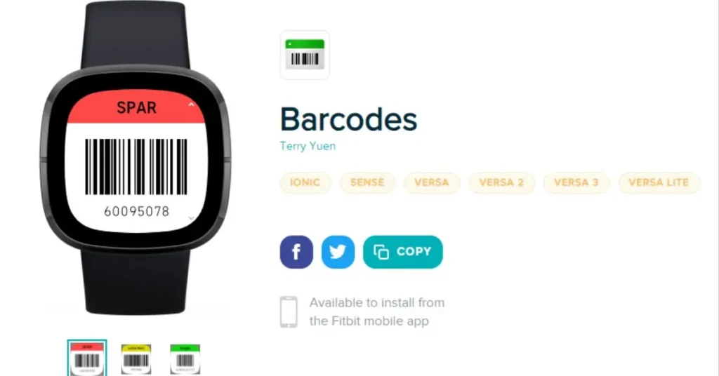 Fitbit Smartwatch barcode app