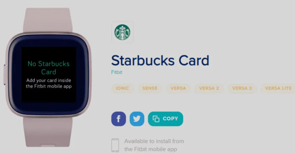 Starbucks Card Fitbit App