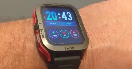 AMAZTIM M2 Smartwatch overall view, highlighting rugged design and display.