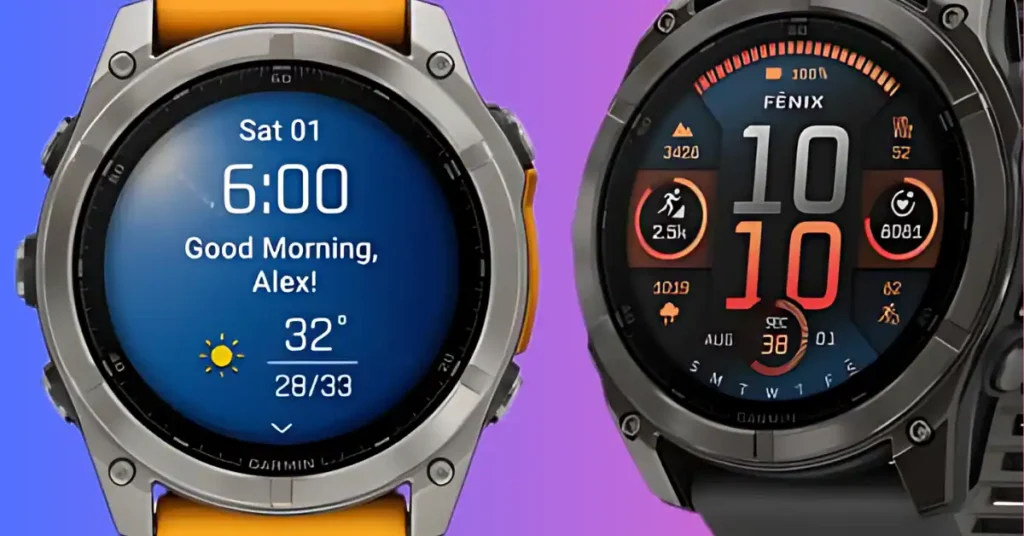 Garmin Fenix 8 Watch Garmin Fenix 8 watch with rugged design, available in 47mm and 51mm sizes, showcasing its steelglass and titaniumsapphire build.