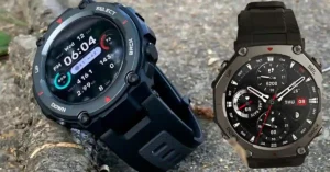 Amazfit T-Rex 3 Pro Gets Massive Update — Lactate Threshold, Route Back & Garmin-Level Features Amazfit T-Rex 3 and T-Rex 3 Pro rugged outdoor watches placed together, highlighting design differences like titanium build and sapphire glass.