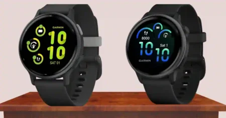 Garmin Vivoactive 6 vs. Vivoactive 5 smartwatch comparison with key differences in design, battery life, and fitness tracking.