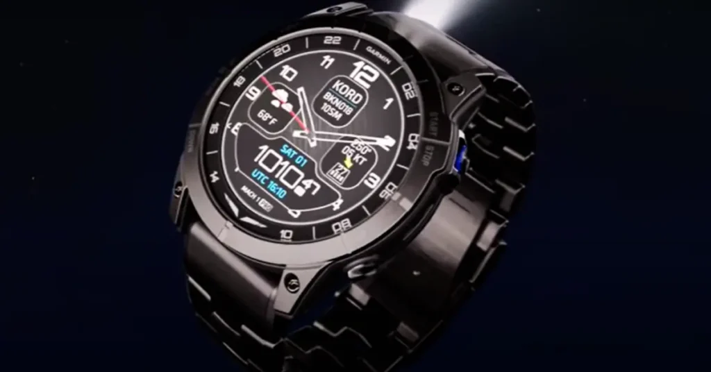 Screenshot showing the Garmin D2 Mach 2 listed on Garmin’s Romanian site as compatible with Grade Adjusted Pace feature, marking its first official spotting.