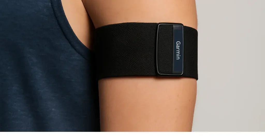 AI-generated mockup of Garmin Recovery Band worn on upper arm
