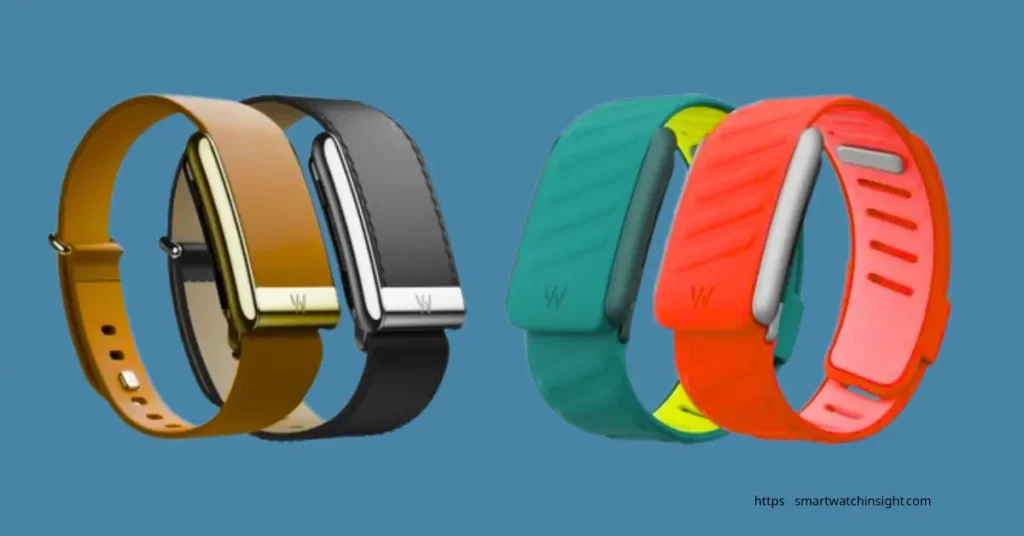 Comparison of WHOOP Strap 5.0 vs MG WHOOP Strap showing fitness and health monitoring features with data overlay on a neutral background.