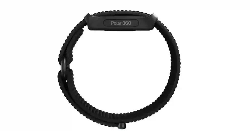 Polar's "Whoop-Style" Band Is Coming Soon! 2 Detailed view of the Polar screenless fitness band's fabric strap and sensor area, designed for comfort and accurate tracking.