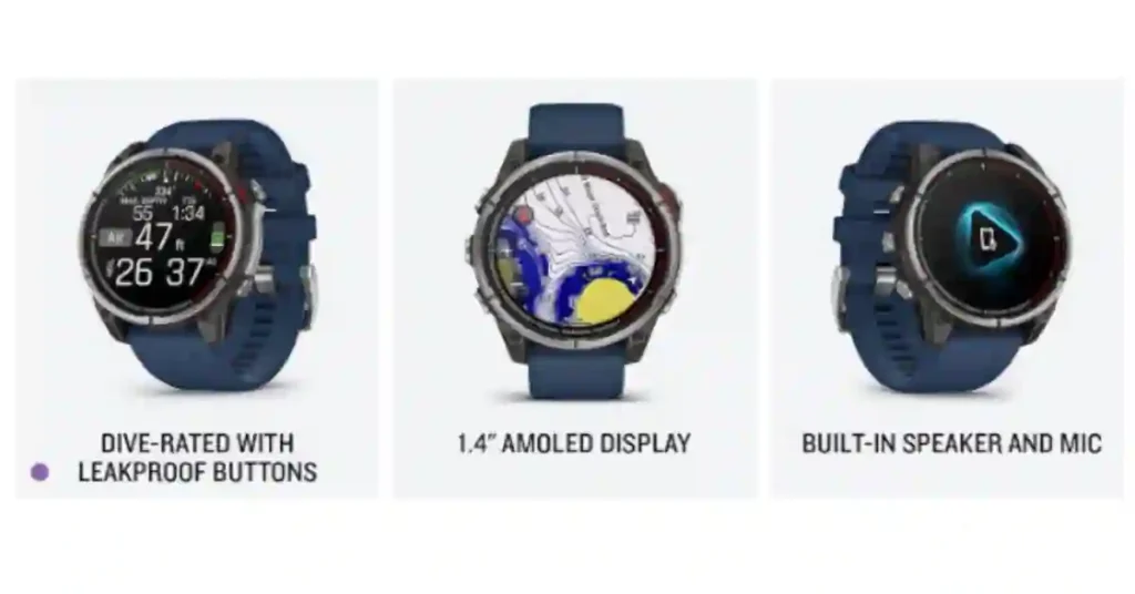 Garmin Quatix 8 vs Quatix 7: Is the Upgrade Worth It? 2 Detail view of Garmin Quatix 8 smartwatch's new inductive touch buttons.