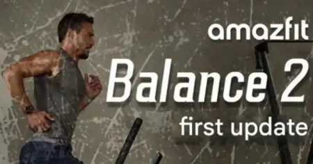 Amazfit Balance 2 Update Adds Scuba Mode, HYROX Training, and Smarter Navigation Amazfit Balance 2 update  smartwatch display showing new HYROX training mode, scuba diving depth, and a topographic map.