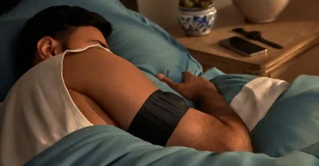 Person sleeping peacefully in bed to enhance sleep quality and improve Garmin sleep score