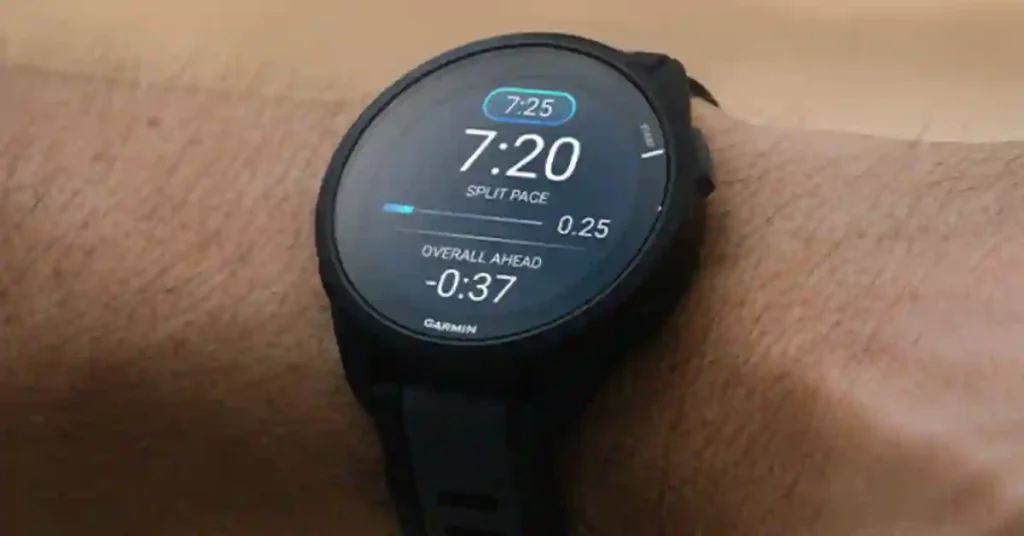 Garmin Forerunner 965 smartwatch showing latest beta update 25.02 with new features and bug fixes.