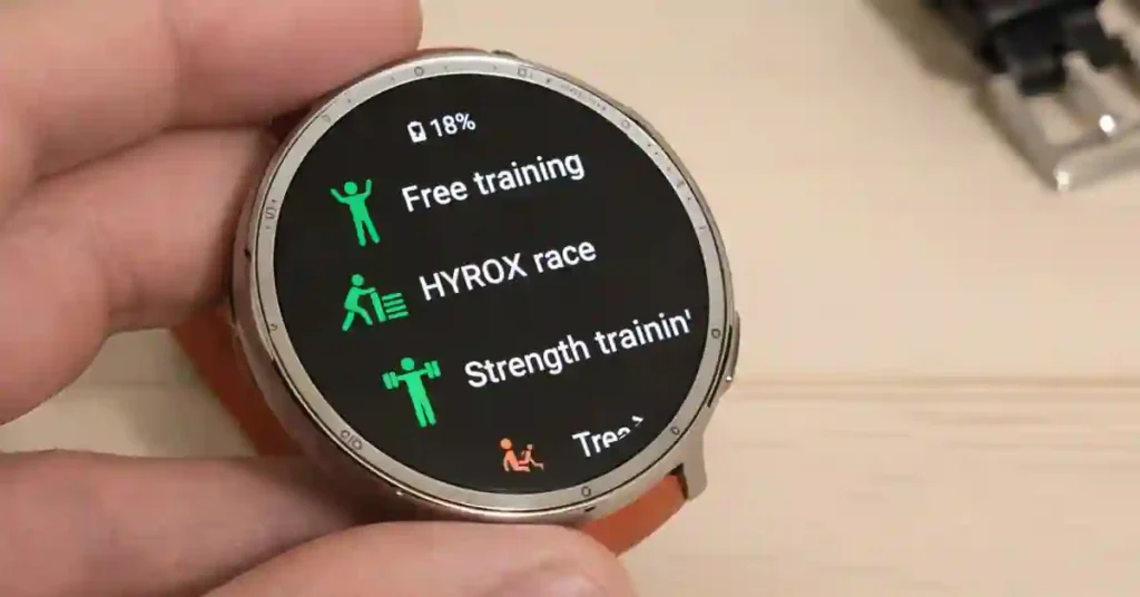 Amazfit Active 2 smartwatch tracking heart rate and GPS during a run