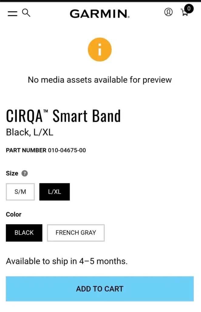 Garmin CIRQA Leak: Release Date, Specs & Why it's a "Whoop Killer" (2026) 1 Official Garmin CIRQA smart band product page leak showing screenless design and part number 010-04675-00.