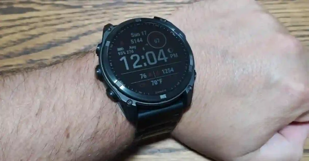 Garmin Fenix 8 Solar rugged smartwatch with Power Sapphire solar charging and multi-band GPS for outdoor adventures