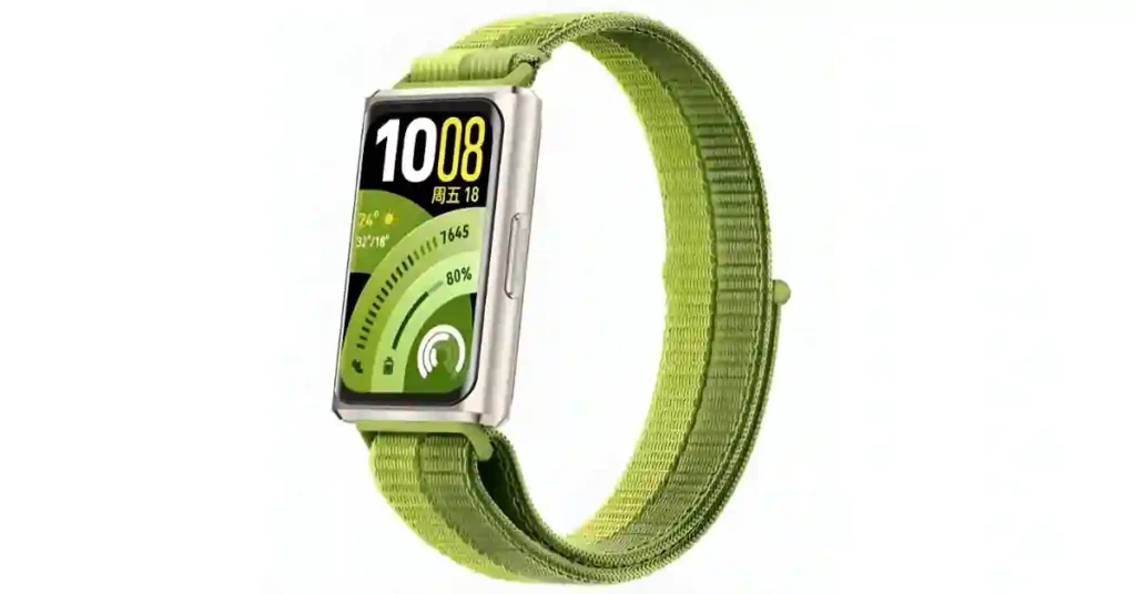 Huawei Band 11 Pro design showing curved frame and braided strap option