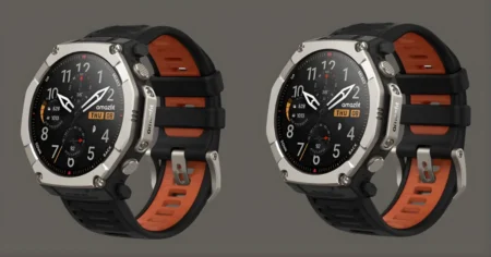 Amazfit T-Rex Ultra 2 rugged smartwatch in titanium with 3000-nit MicroLED display leak.