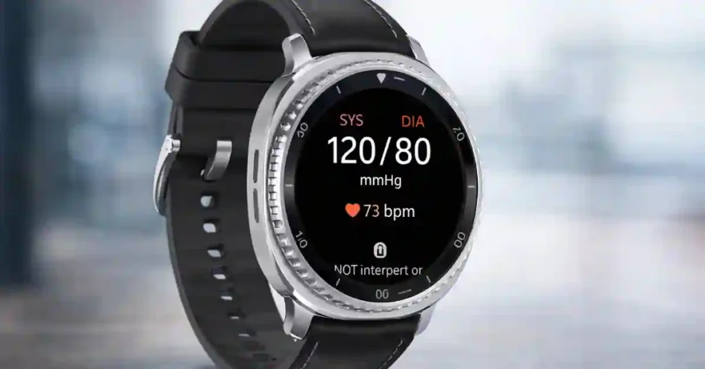 Galaxy Watch Can Now Track Blood Pressure in the US — But There's a Catch 1 Galaxy Watch displaying systolic and diastolic blood pressure readings on screen