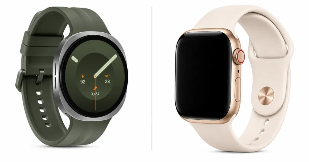 Galaxy Watch 9 vs Apple Watch Series 12 (2026): Which One Should You Actually Buy? Samsung Galaxy Watch 9 and Apple Watch Series 12 side by side comparison showing design, battery, and price differences