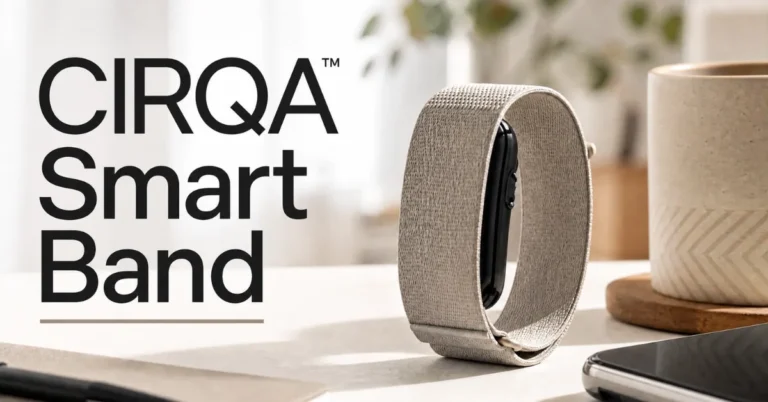Garmin CIRQA smart band in Black and French Gray, showing its screenless fabric band design for 24/7 recovery and sleep tracking