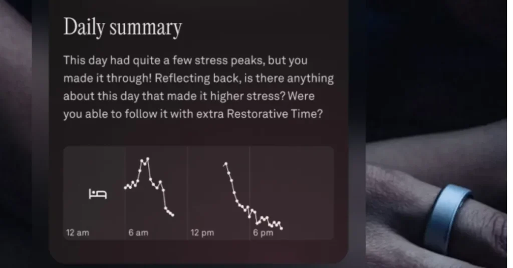 Oura Ring 5 Health Radar app showing nighttime blood pressure patterns and sleep tracking dashboard
