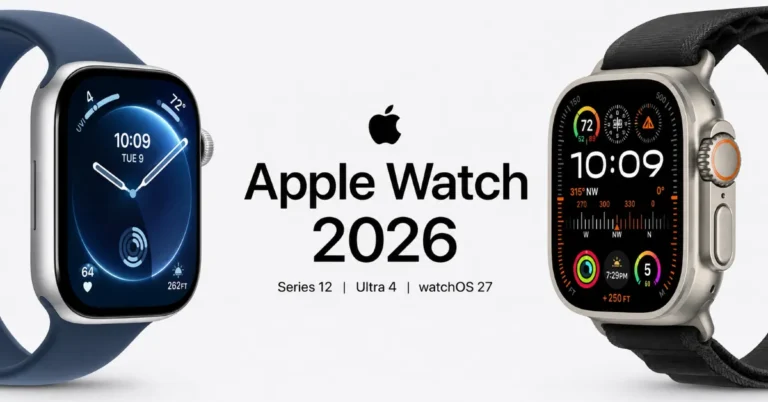 Apple Watch Series 12 & Ultra 4 (2026): Blood Pressure, Touch ID & Price Leaks Preview of the 2026 Apple Watch lineup showing the rumored Series 12 design and Ultra 4 titanium chassis side-by-side.