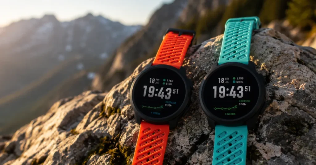 Suunto Race 3 vs Race 2: What the Leak Actually Changes (2026) Suunto Race 3 vs Suunto Race 2 sports watches side by side in an alpine outdoor setting