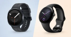 Google Pixel Watch 5 and Samsung Galaxy Watch 9 smartwatches shown side by side