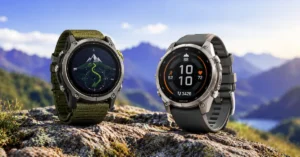 Garmin Enduro 4 and Garmin Fenix 9 Pro Solar GPS watches side by side